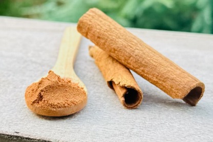 Aromatic bark scrolls and powder